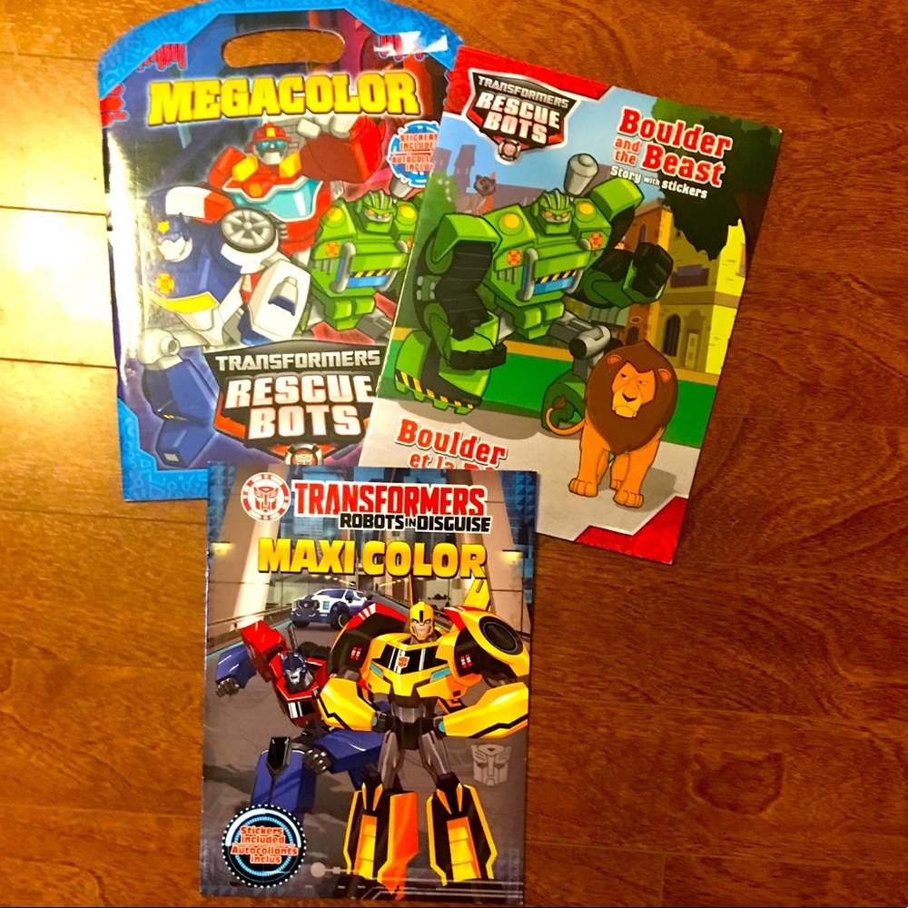 3 FOR $20 rescue bots colouring & sticker books